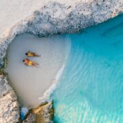 Couple on beach in Aruba