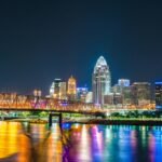 Cincinnati skyline at night