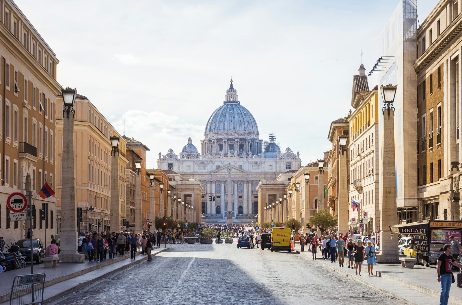 Street in Rome leading to the Vatican