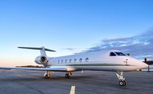 Private jet on a runway