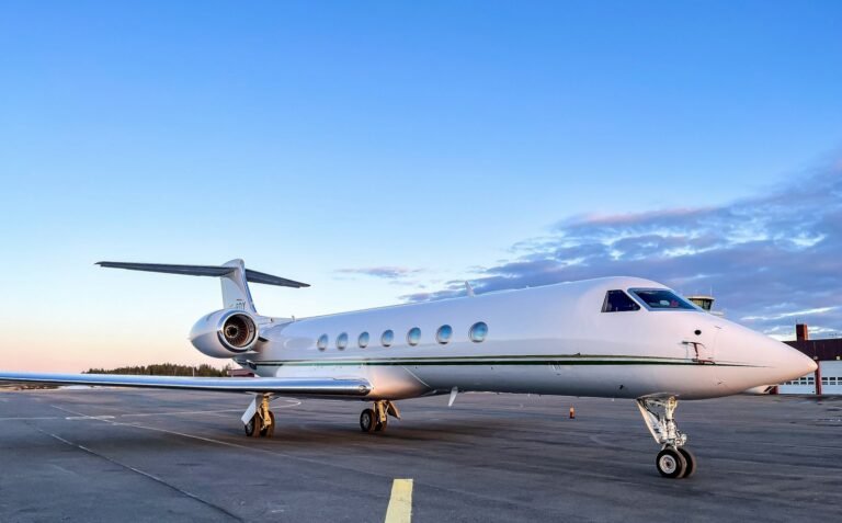 Private jet on a runway